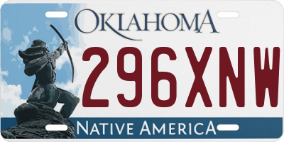 OK license plate 296XNW