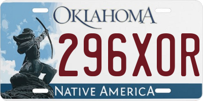 OK license plate 296XOR