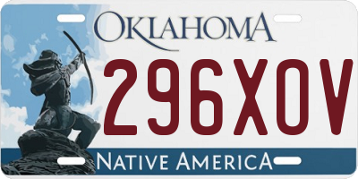 OK license plate 296XOV