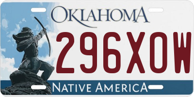 OK license plate 296XOW