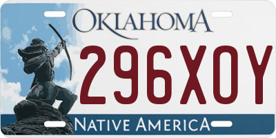 OK license plate 296XOY