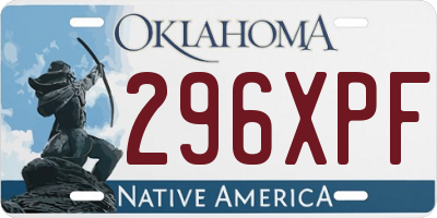 OK license plate 296XPF
