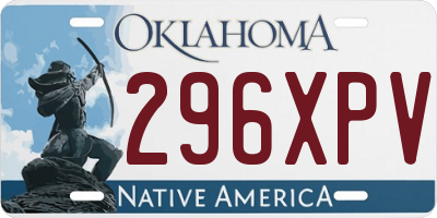 OK license plate 296XPV