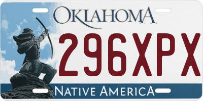 OK license plate 296XPX