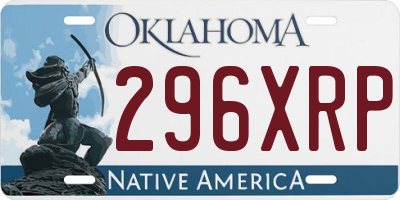 OK license plate 296XRP