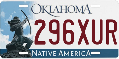 OK license plate 296XUR