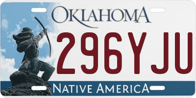OK license plate 296YJU