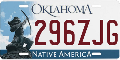 OK license plate 296ZJG
