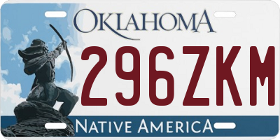 OK license plate 296ZKM