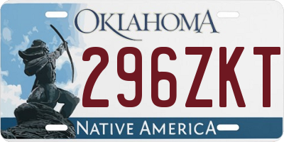 OK license plate 296ZKT