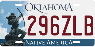 OK license plate 296ZLB