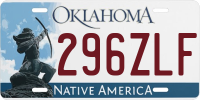 OK license plate 296ZLF