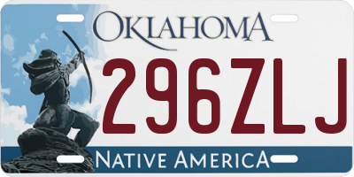 OK license plate 296ZLJ