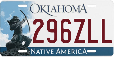 OK license plate 296ZLL