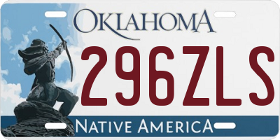 OK license plate 296ZLS