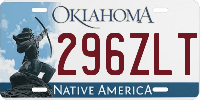 OK license plate 296ZLT