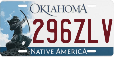 OK license plate 296ZLV