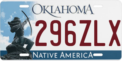 OK license plate 296ZLX