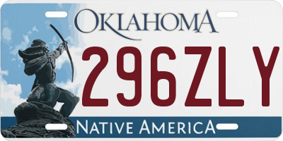 OK license plate 296ZLY