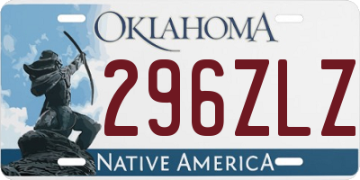 OK license plate 296ZLZ