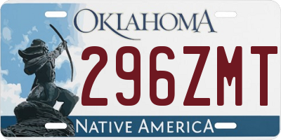 OK license plate 296ZMT