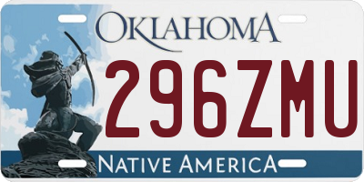 OK license plate 296ZMU