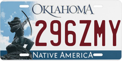 OK license plate 296ZMY