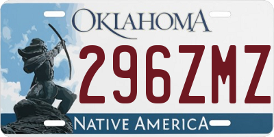 OK license plate 296ZMZ