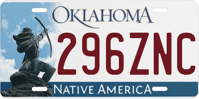 OK license plate 296ZNC