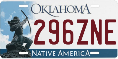 OK license plate 296ZNE