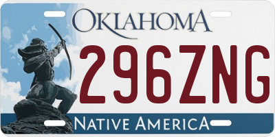 OK license plate 296ZNG