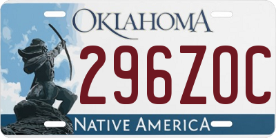 OK license plate 296ZOC