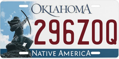 OK license plate 296ZOQ
