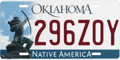 OK license plate 296ZOY