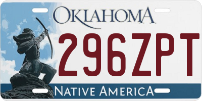 OK license plate 296ZPT