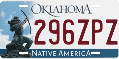 OK license plate 296ZPZ