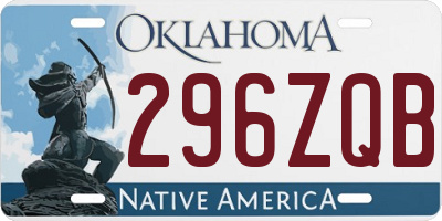 OK license plate 296ZQB
