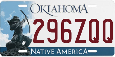 OK license plate 296ZQQ