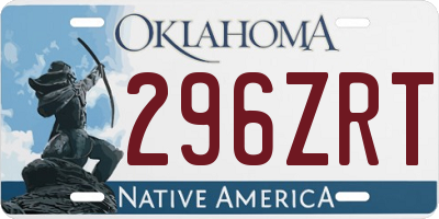 OK license plate 296ZRT