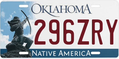 OK license plate 296ZRY