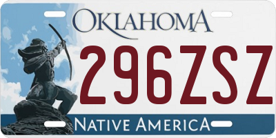 OK license plate 296ZSZ