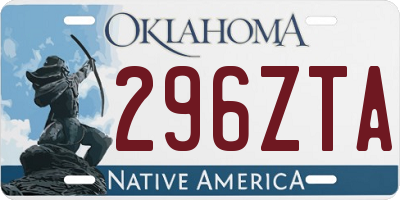 OK license plate 296ZTA