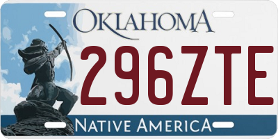 OK license plate 296ZTE