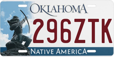 OK license plate 296ZTK