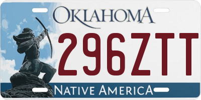 OK license plate 296ZTT