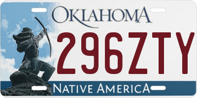 OK license plate 296ZTY