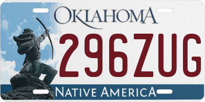 OK license plate 296ZUG