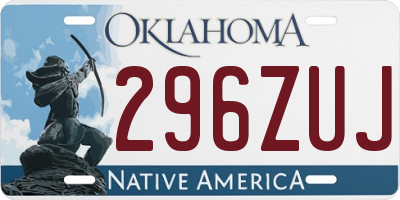 OK license plate 296ZUJ