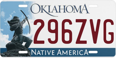 OK license plate 296ZVG