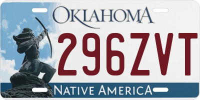 OK license plate 296ZVT